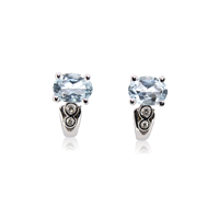 Boucles d'oreilles Polello Femme in Or blanc Acquamarina 0.77 Ct G2079DB - G2079DB